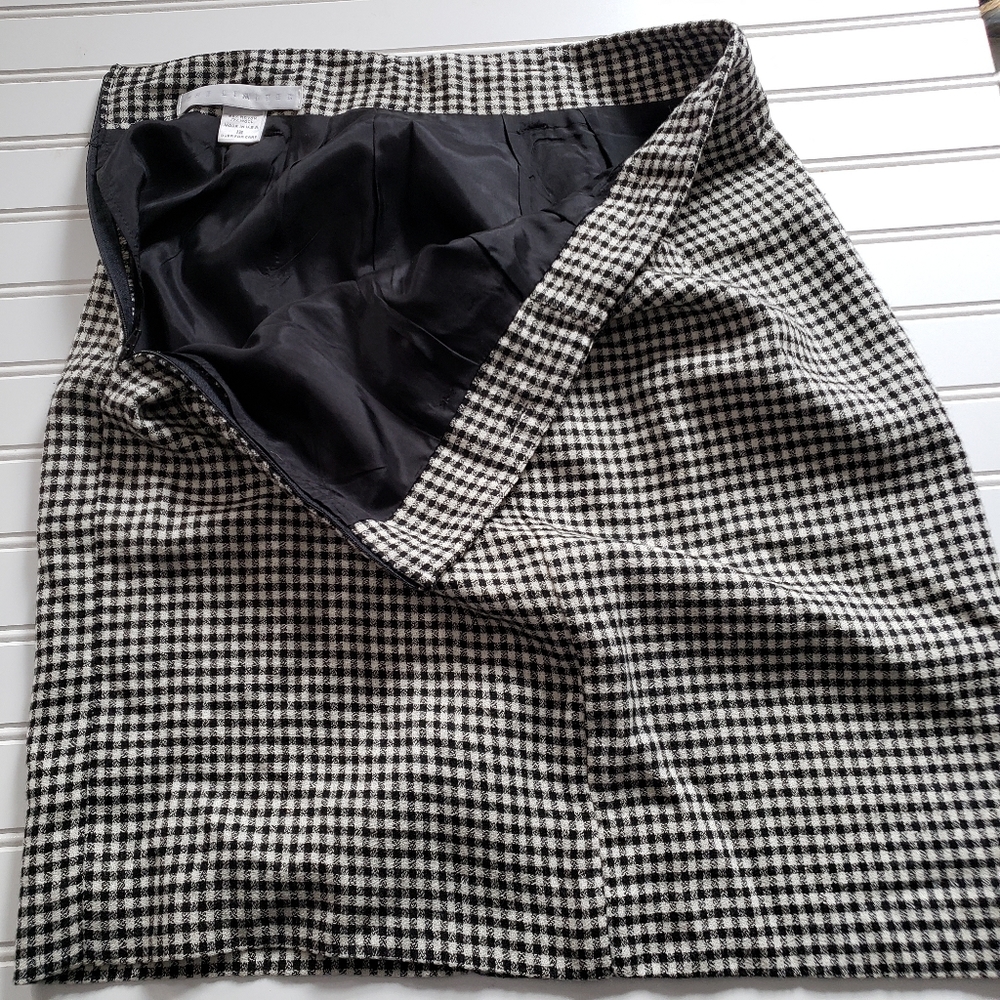 The limited black white gingham knee wool skirt - Picture 2 of 4